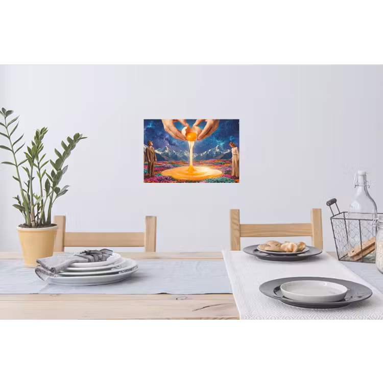 Wall Sticker - Hands - Egg - Surrealism - Handen - Ei - Surrealisme Muursticker klein