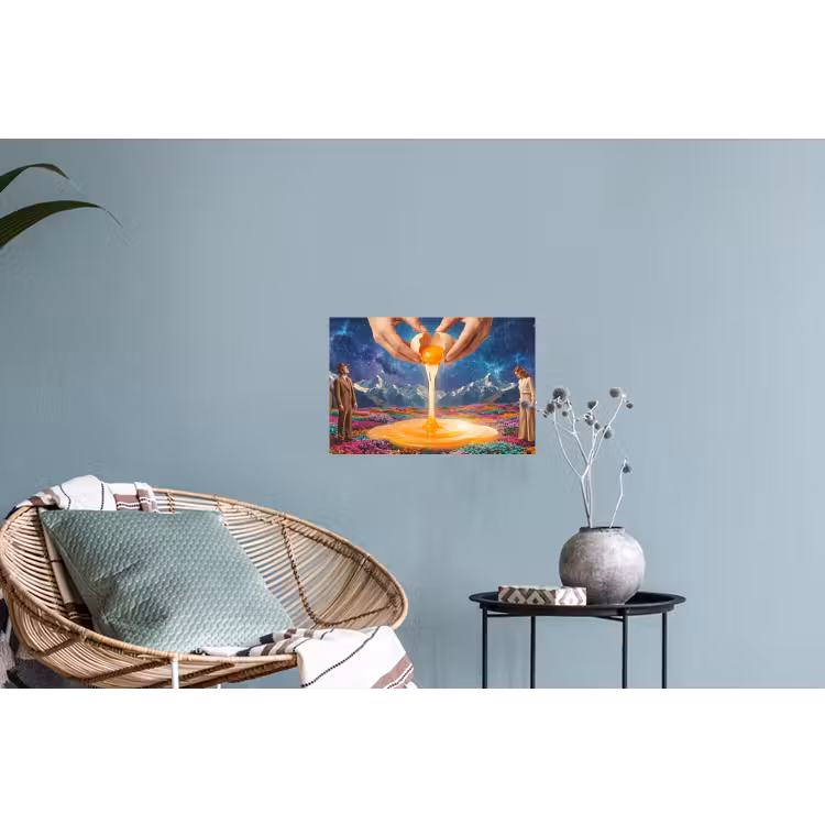 Wall Sticker - Hands - Egg - Surrealism - Handen - Ei - Surrealisme Muursticker klein