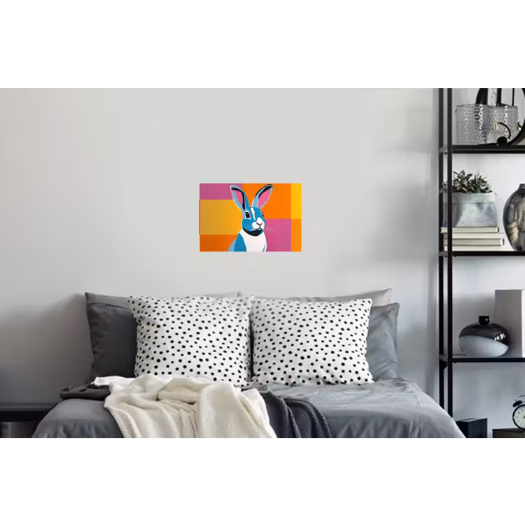 Haas - Kleurvakken - Oren - Roze Muursticker klein -slaapkamer