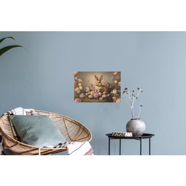 Haas - Stilleven - Bloemen Muursticker klein -plant