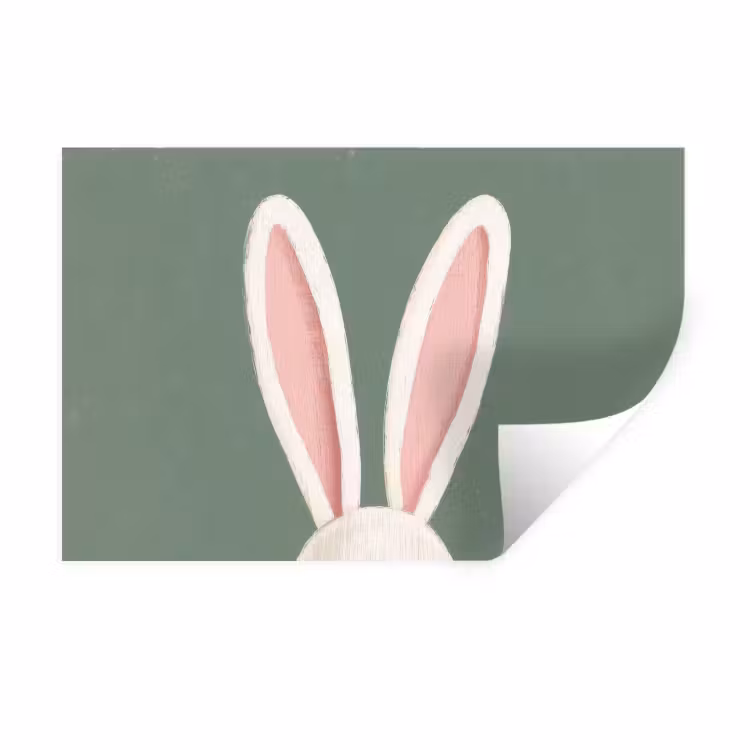 Hazen - Oren - Roze Muursticker klein -3d