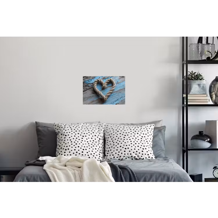 Hart - Touw - Hout - Rustiek Muursticker klein -slaapkamer