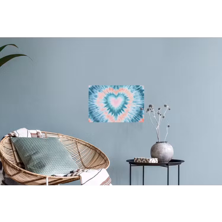 Hartvormig - Tie dye - Pasteltinten - Lichtgroen Muursticker klein -plant