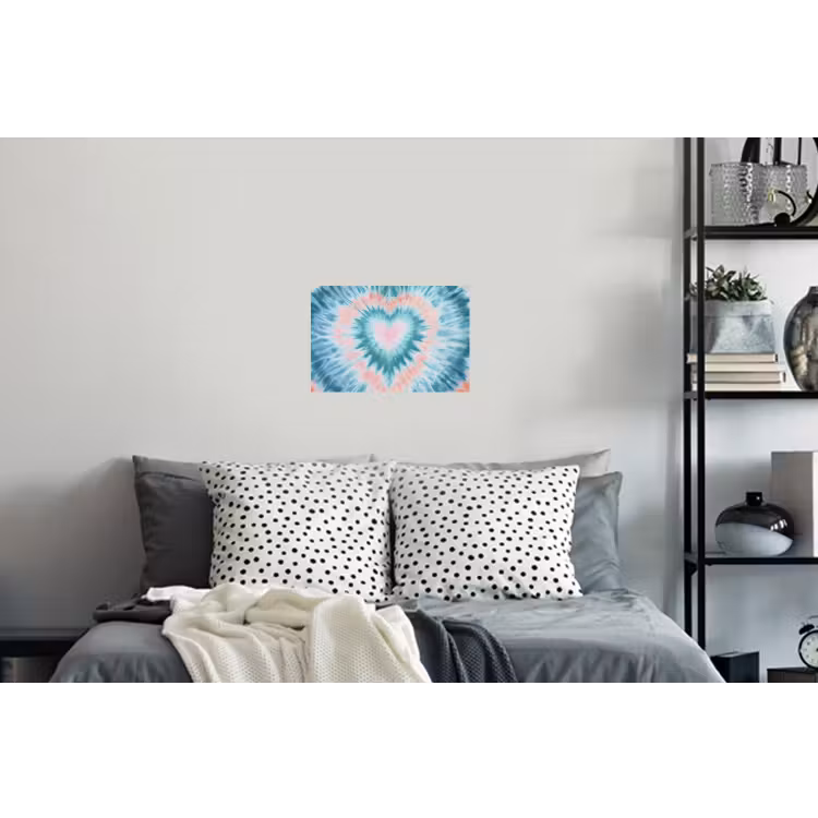 Hartvormig - Tie dye - Pasteltinten - Lichtgroen Muursticker klein -slaapkamer