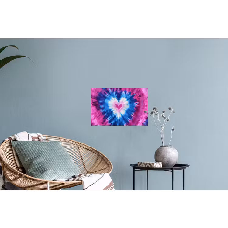 Hartvormig - Tie dye - Paars Muursticker klein -plant