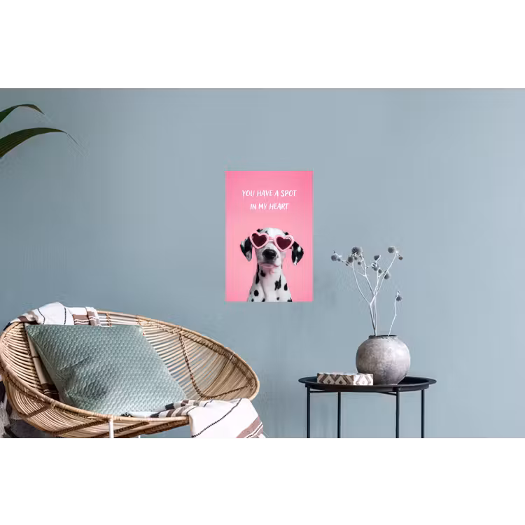 Hartjes - Hond - Valentijn - Roze Muursticker klein -plant