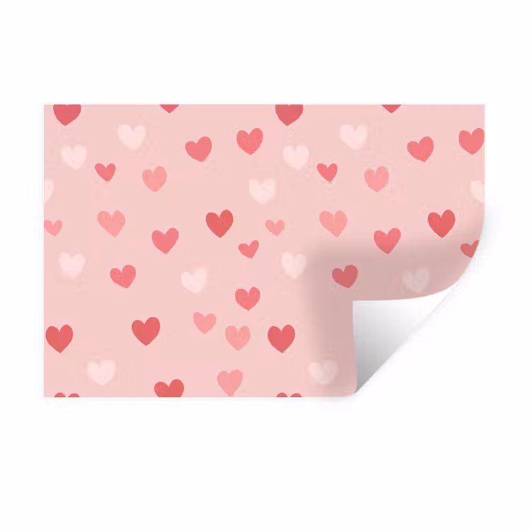 Hartjes - Patroon - Roze - Eenvoudig Muursticker klein -3d