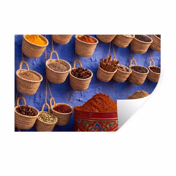 Wall Sticker - Herbs - Baskets - Market - Kruiden - Manden - Markt Muursticker klein