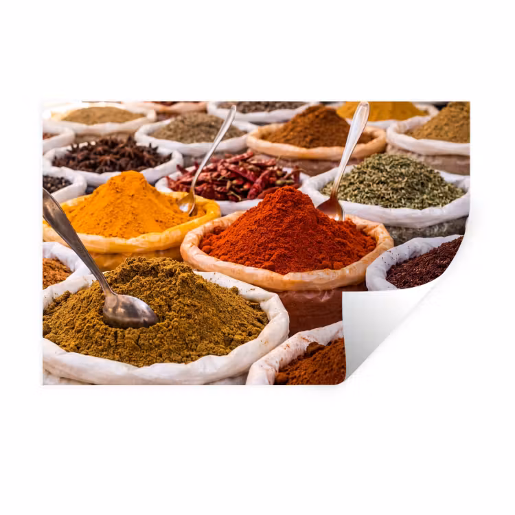 Wall Sticker - Herbs - Market - Food - Kruiden - Markt - Eten Muursticker klein