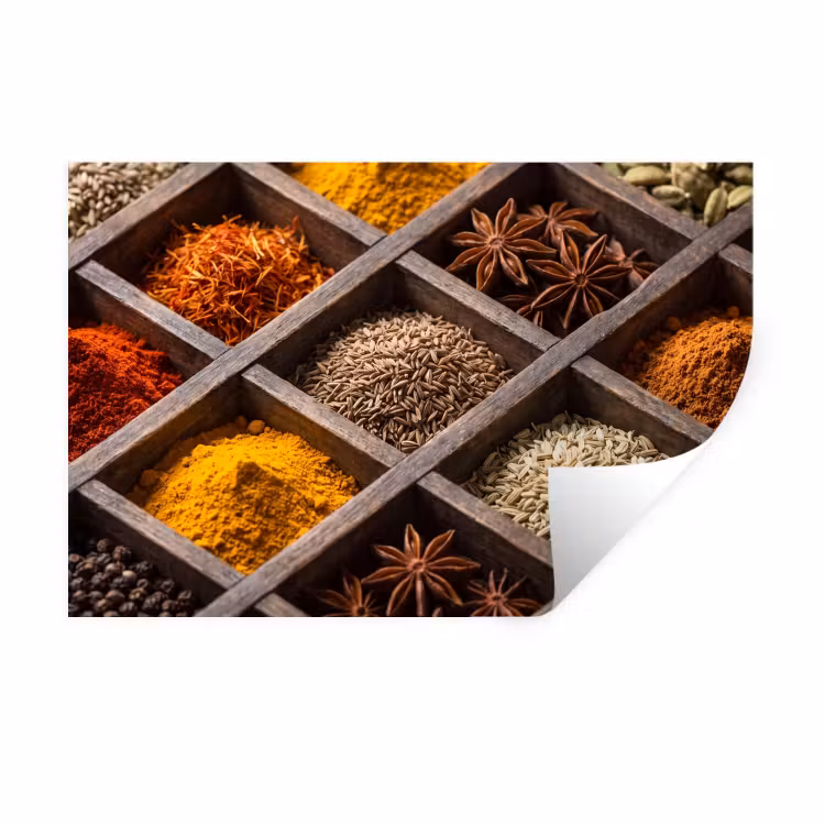 Wall Sticker - Herbs - Wood - Food - Kruiden - Houten - Eten Muursticker klein