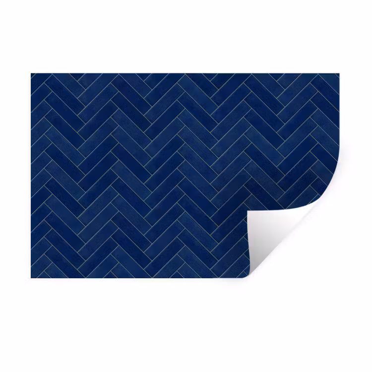Visgraat - Wandtegel - Donkerblauw - Navy Blue Muursticker klein 286 -3d