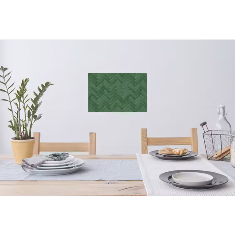 Visgraat - Wandtegel - Bosgroen Muursticker klein 286 -eettafel