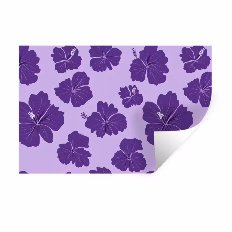 Hibiscus - Bloemen - Paars Muursticker klein 286 -3d