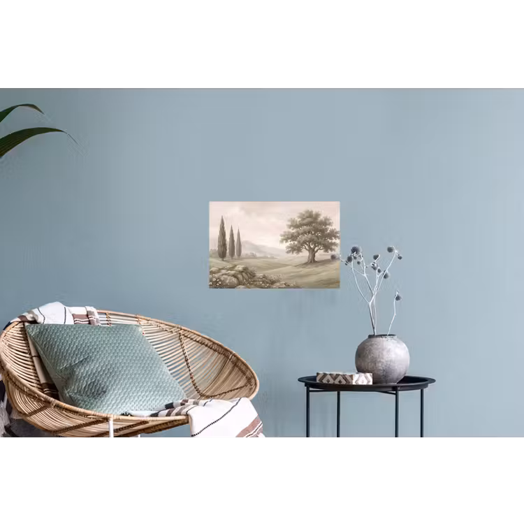 Heuvellandschap - Bomen - Natuur - Groen Muursticker klein -plant