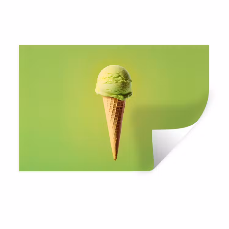 Hoorntje - Schepijs - Groen Muursticker klein -3d