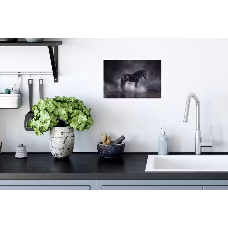 Paard - Magisch - Zwart Muursticker klein -keuken
