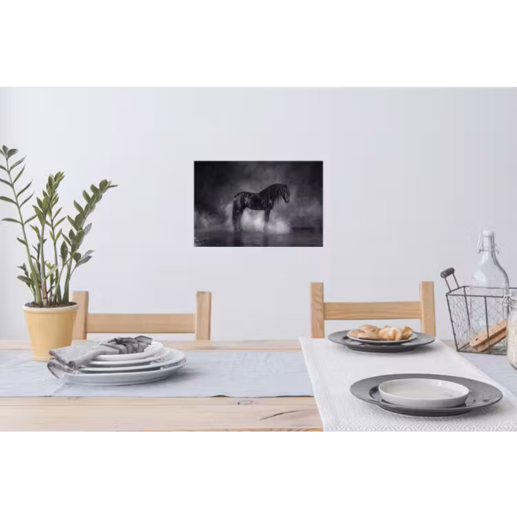 Paard - Magisch - Zwart Muursticker klein -eettafel