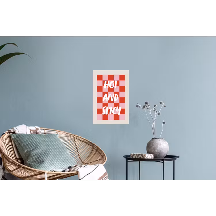 Hot - Spicy - Geruit - Rood Muursticker klein -plant