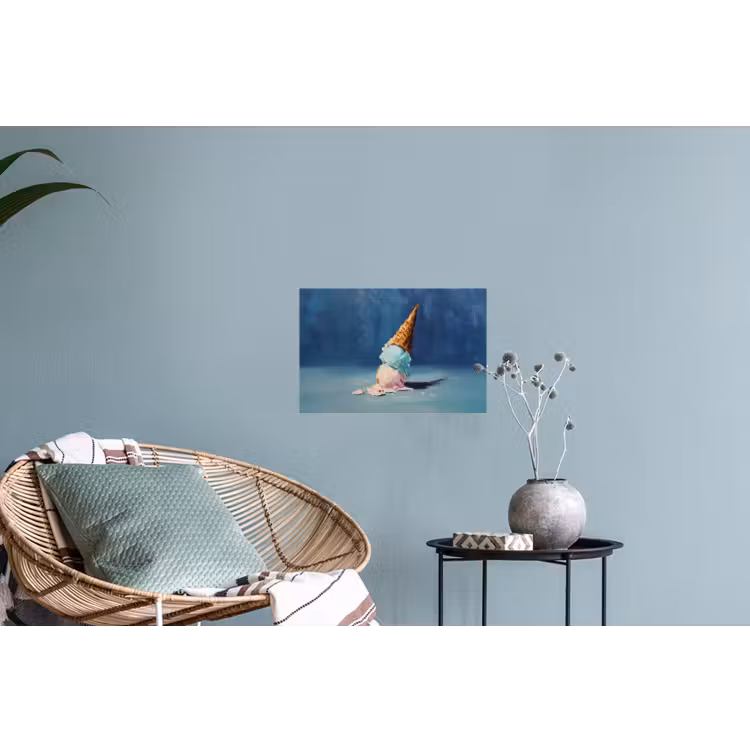 Ijshoorn - Bolletjes - Smelt - Roze Muursticker klein -plant
