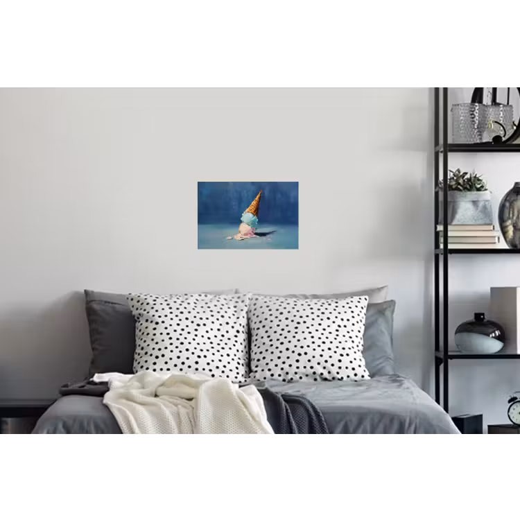 Ijshoorn - Bolletjes - Smelt - Roze Muursticker klein -slaapkamer