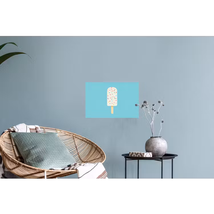 Ijsje - Stokje - Sprinkles - Lichtblauw Muursticker klein -plant