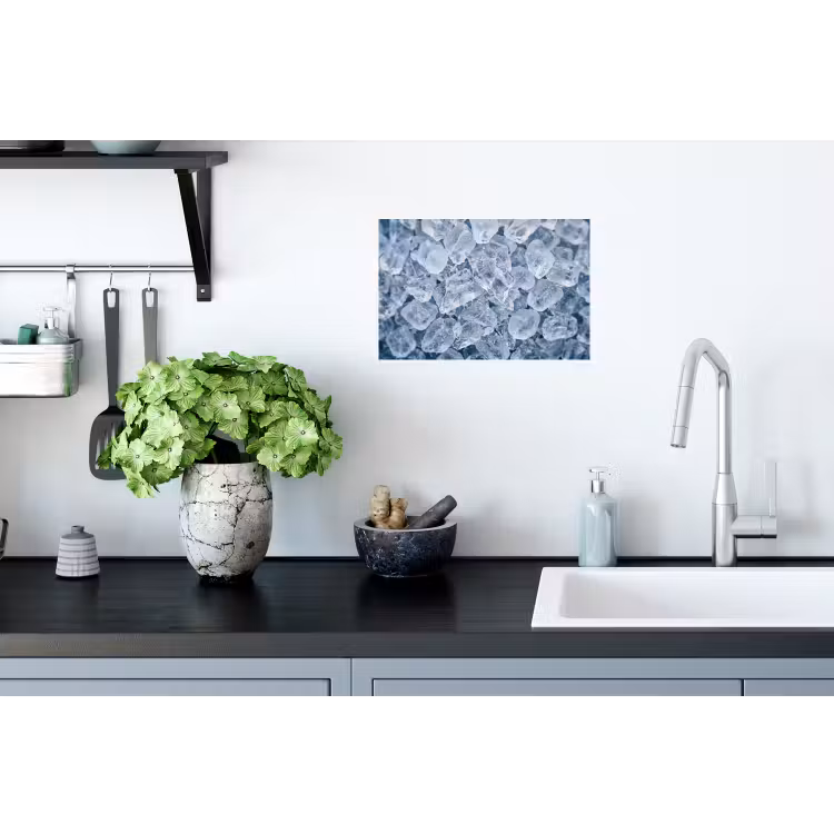 Ijsblokjes - Water - Blauw Muursticker klein -keuken