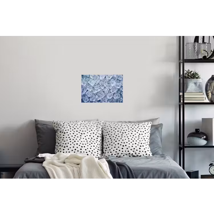 Ijsblokjes - Water - Blauw Muursticker klein -slaapkamer