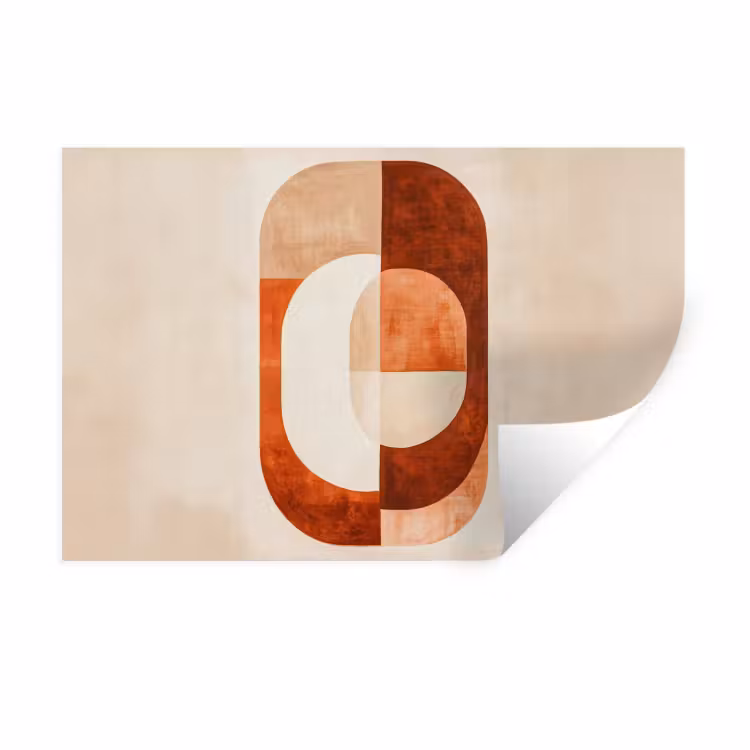 Illustratie - Abstract - Vormen - Rood Muursticker klein -3d