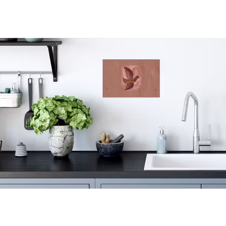 Illustratie - Vogels - Abstract - Roze Muursticker klein -keuken