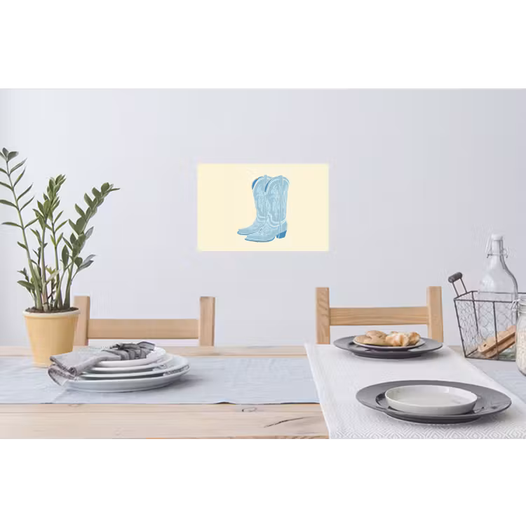 Illustratie - Cowboylaarzen - Patroon Muursticker klein -eettafel