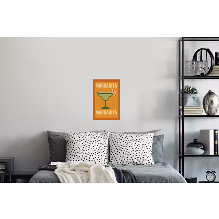 Illustratie - Margarita - Sinaasappelschijf - Oranje Muursticker klein -slaapkamer
