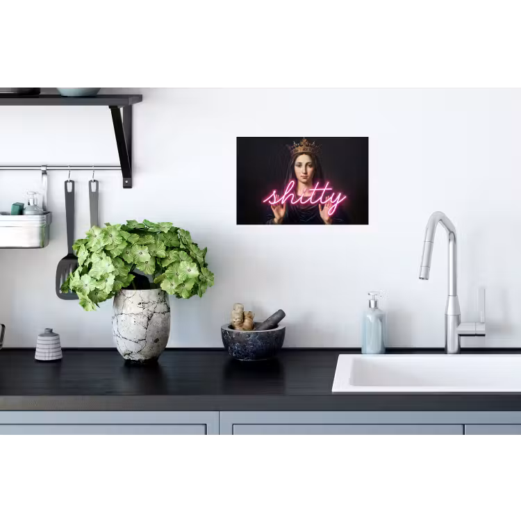 Ironisch - Tekst - Neon Muursticker klein -keuken