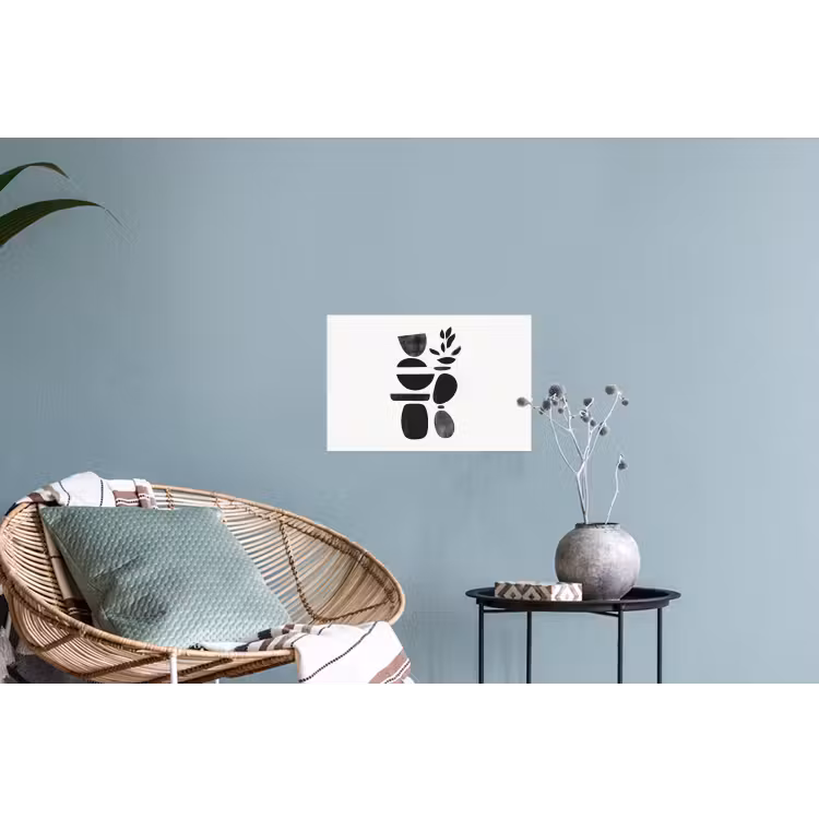 Japandi - Zwart - Abstract Muursticker klein -plant