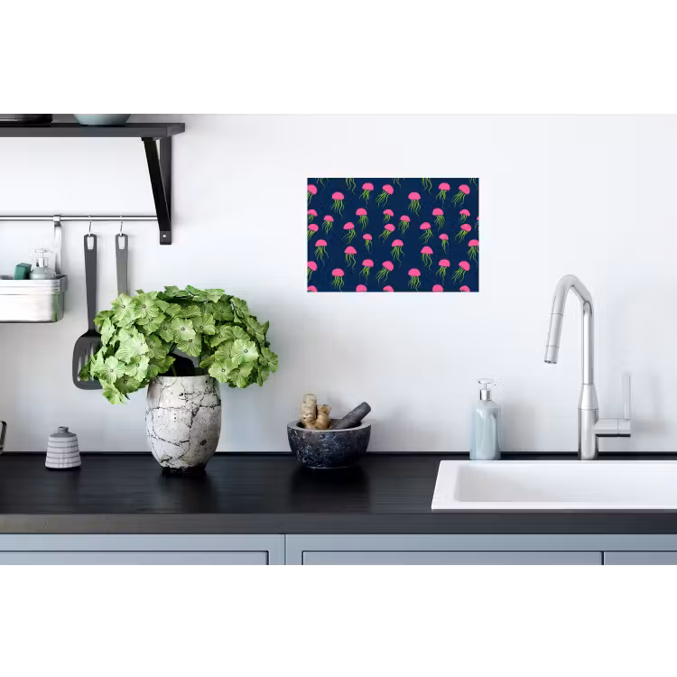 Kwallen - Diepzee - Neon Muursticker klein 286 -keuken