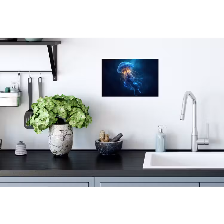 Kwal - Lichtgevend - Tentakels - Blauw Muursticker klein -keuken