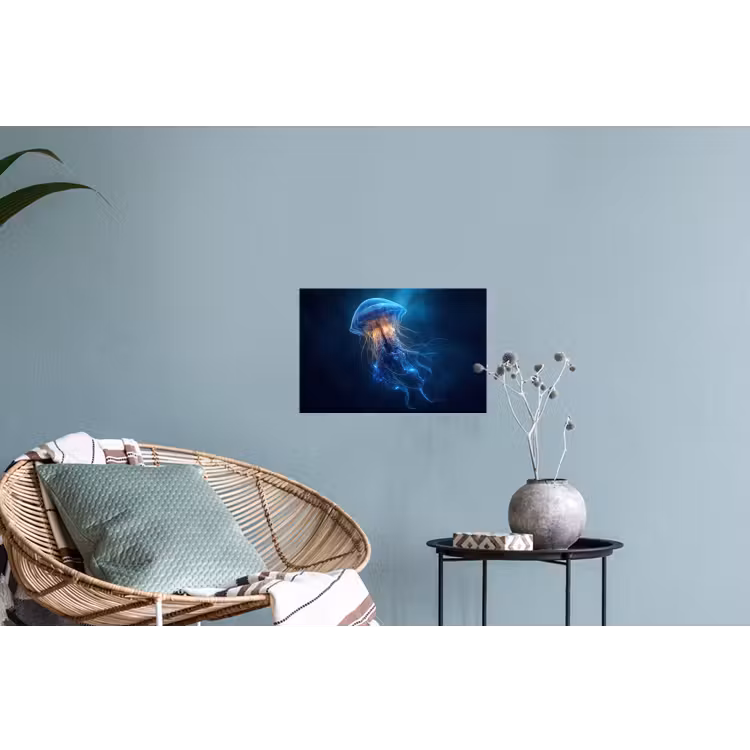 Kwal - Lichtgevend - Tentakels - Blauw Muursticker klein -plant