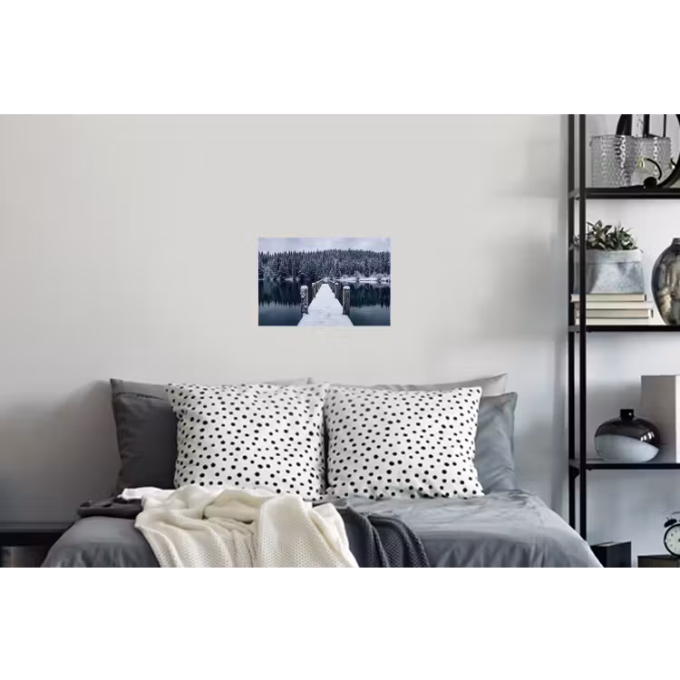 Steiger - Meer - Sneeuw - Bergen - Rustgevend Muursticker klein -slaapkamer