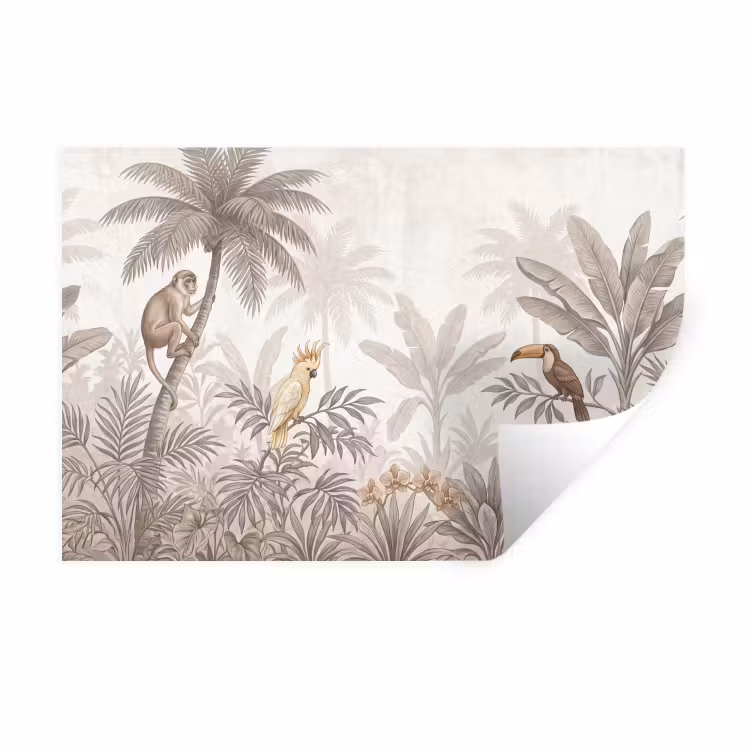 Jungle - Dieren - Palmbomen Muursticker klein -3d