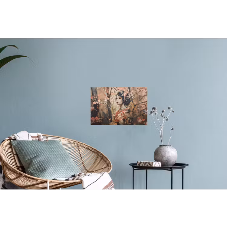 Kimono - Vrouw - kersenbomen Muursticker klein -plant