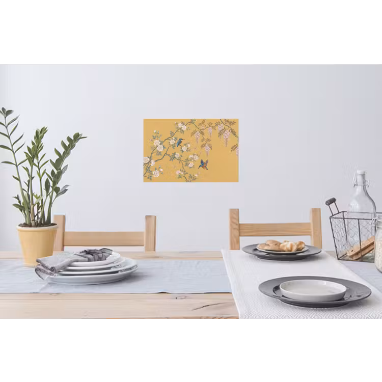 IJsvogels - Bloesem - Geel Muursticker klein -eettafel