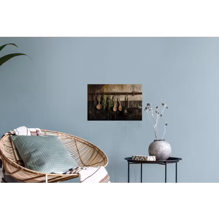Keukengerei - Rustiek - Tegels - Kruiden Muursticker klein -plant