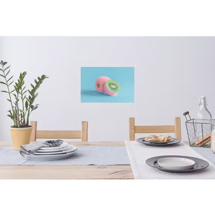 Kiwi - Blauw - Surrealistisch Muursticker klein -eettafel