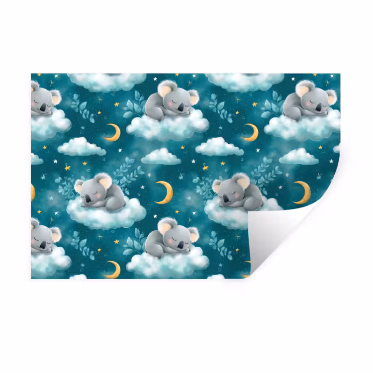 Koala's - Betoverend - Blauw Muursticker klein 286 -3d