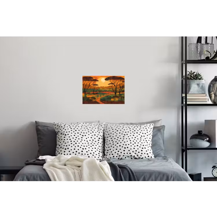 Landschap - Afrikaans - Zon Muursticker klein -slaapkamer