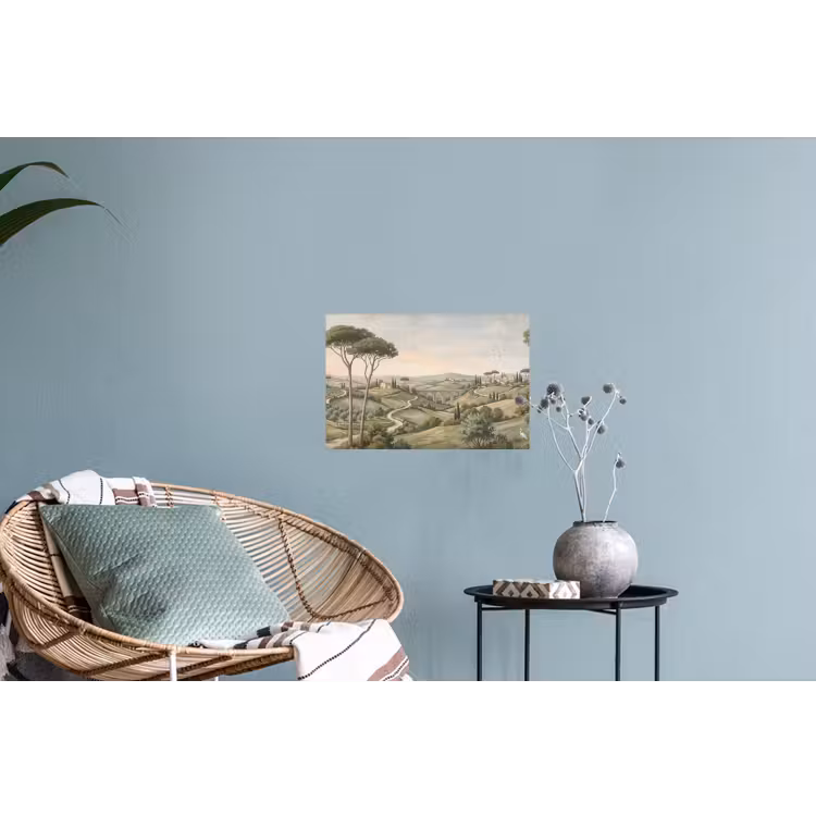 Landschap - Heuvels - Zandpad - Groen Muursticker klein -plant