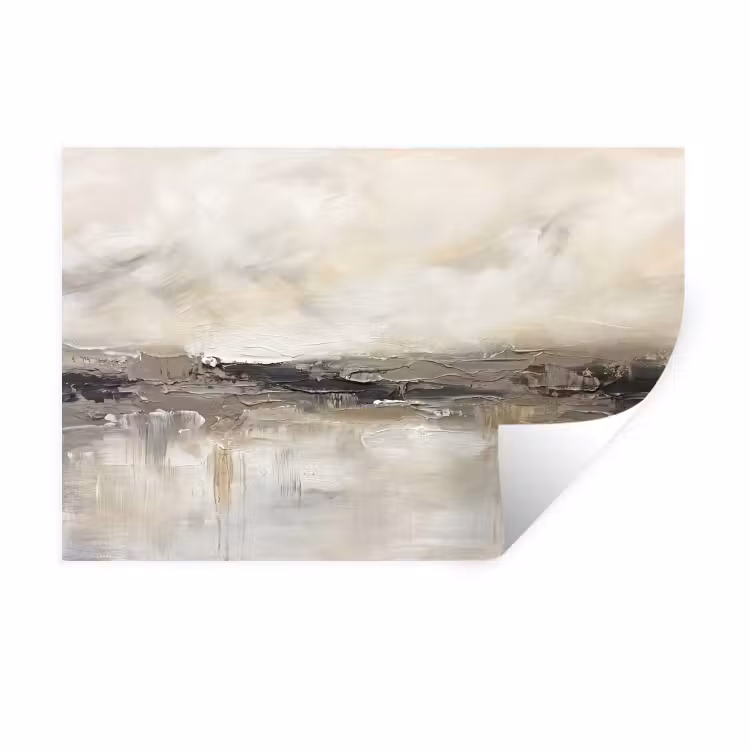 Landschap - Horizon - Natuur - Abstract - Neutraal Muursticker klein -3d