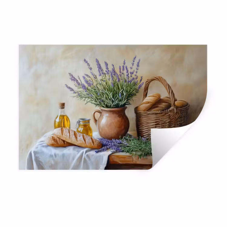 Lavendel - Brood - Stilleven Muursticker klein -3d