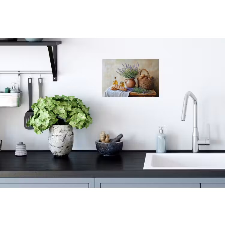 Lavendel - Brood - Stilleven Muursticker klein -keuken