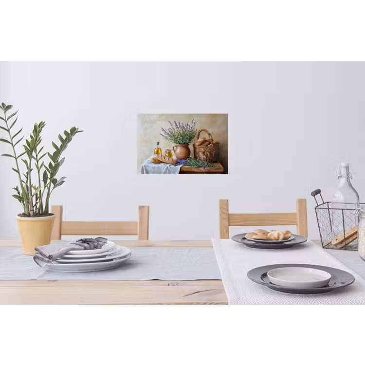 Lavendel - Brood - Stilleven Muursticker klein -eettafel