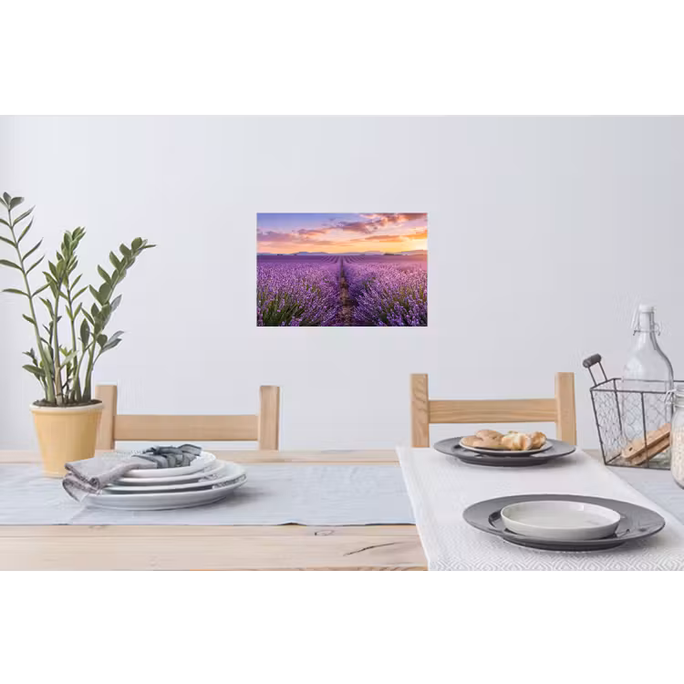 Lavendel - Veld - Natuur - Paars Muursticker klein -eettafel